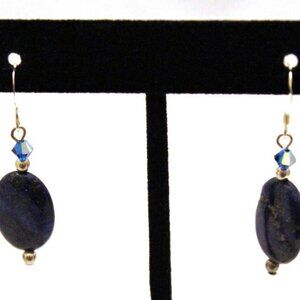 Handcrafted Lapis Lazuli Gemstone Bracelet & Earring Set With Sterling Silver